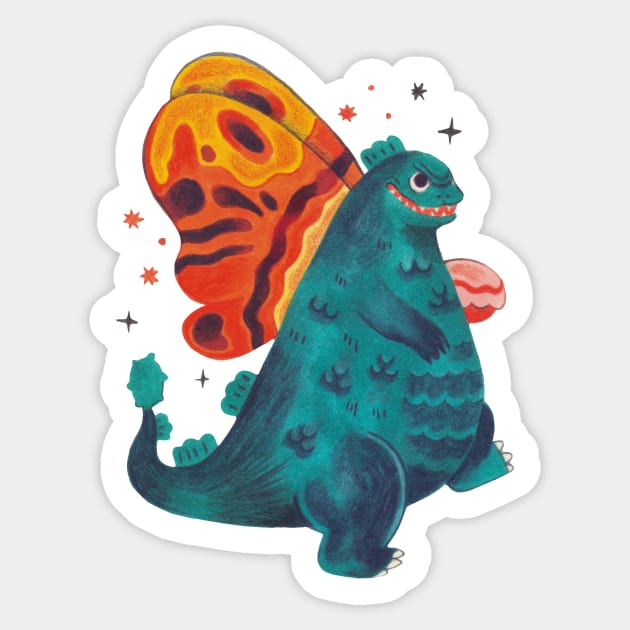 Mothzilla ! Sticker by alan melele